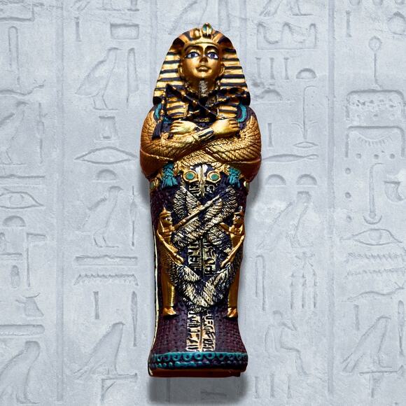 Summit Other - Egyptian Sarcophagus King Tut Coffin Trinket Box - Gold Pharaoh Statue Decor